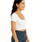 CROP TOP MANGA CORTA MUSSOLINI