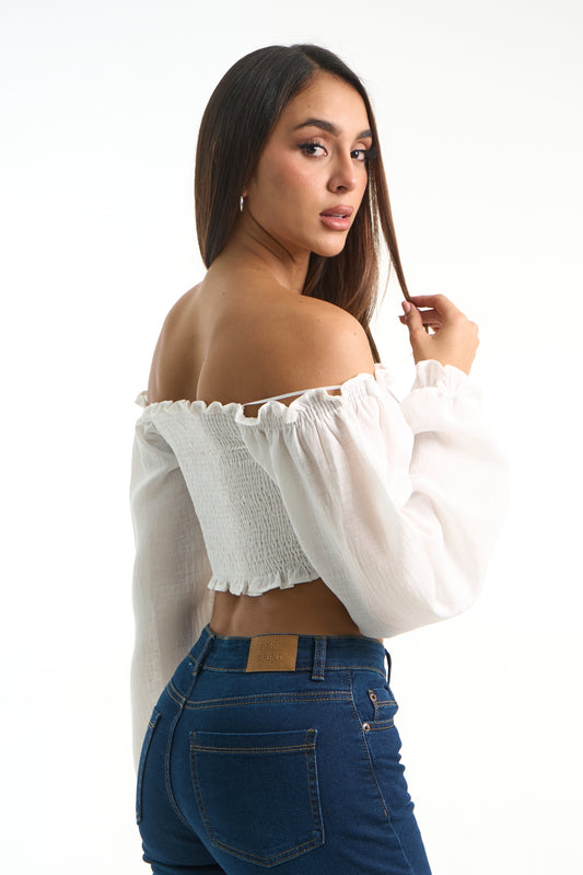 CROP TOP MANGA LARGA BEE ONE