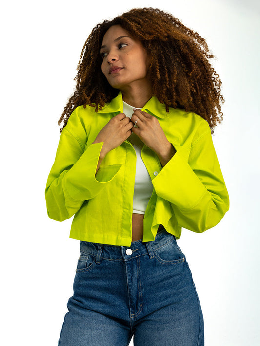 CAMISA CROP VIRGINIA VERDE CLARO