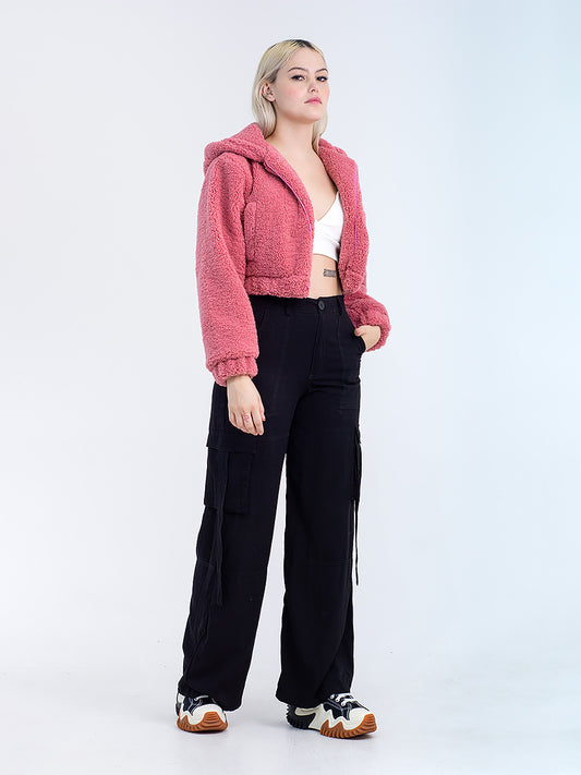 CHAQUETA CROP BORREGO TIERA