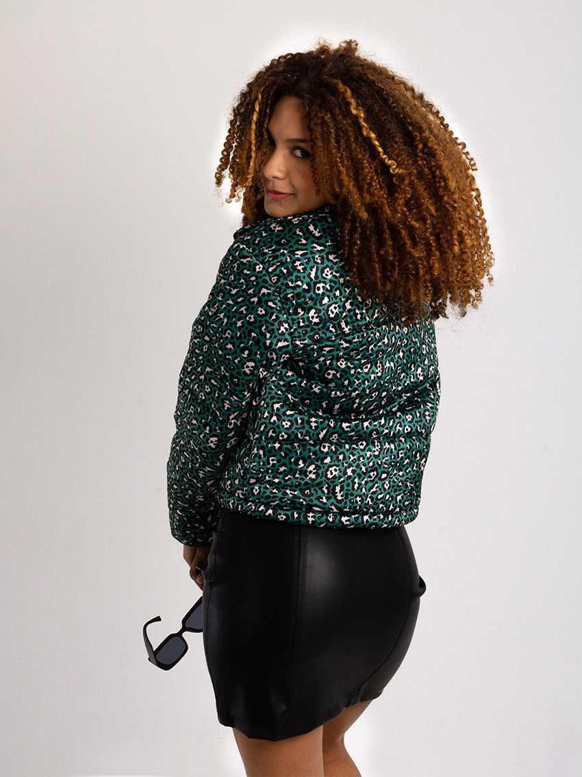 CHAQUETA PUFFER ANIMAL CLOE VERDE