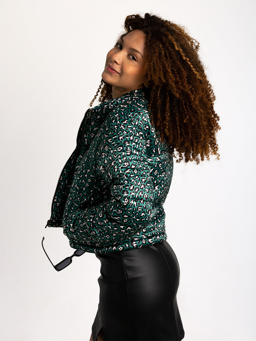 CHAQUETA PUFFER ANIMAL CLOE VERDE