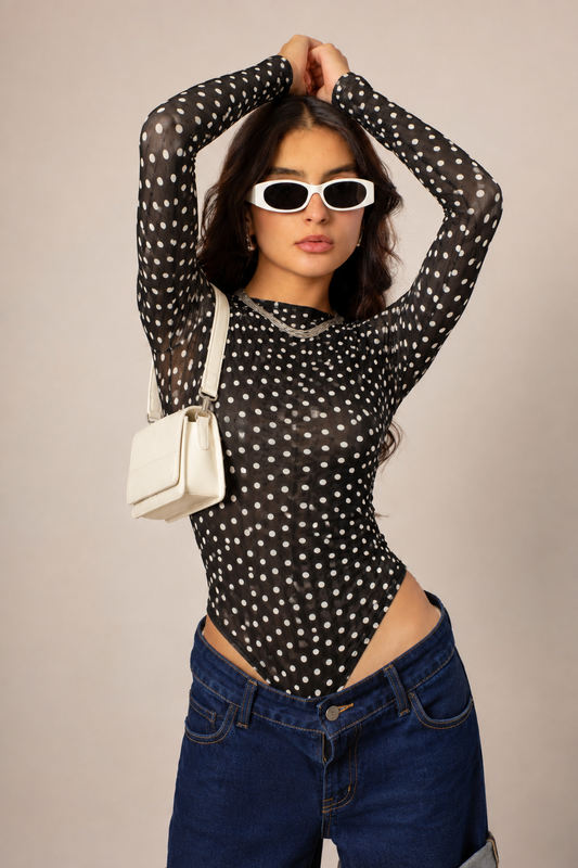 BODY MANGA LARGA MESH B-F 9405.