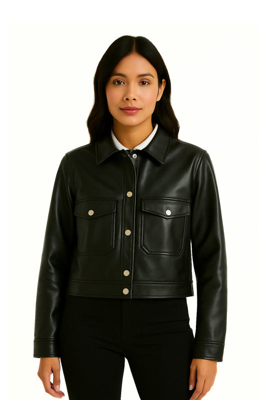 24 CHAQUETA CORTA EFECTO PIEL IRIEL