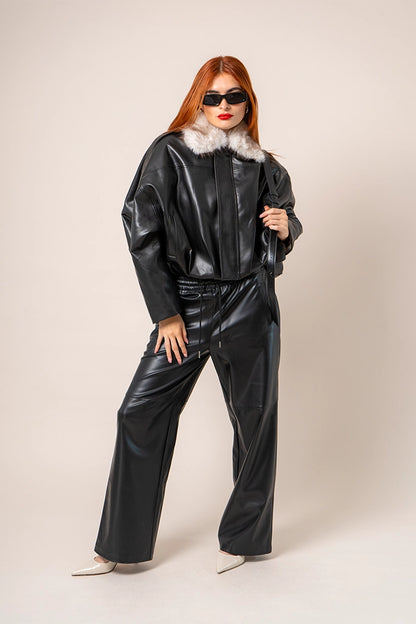 26 PANTALON JOGGER EFECTO PIEL 8796