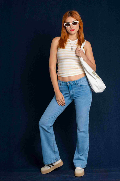 BHV JEANS FLARE MIDE RISE 8143