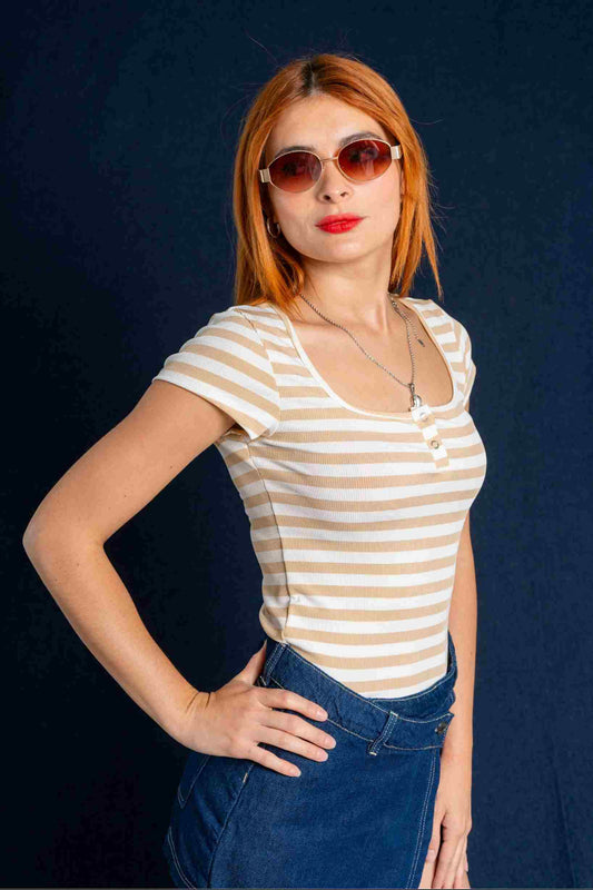 BH TOP MANGA CORTA RIB RAYAS 8269