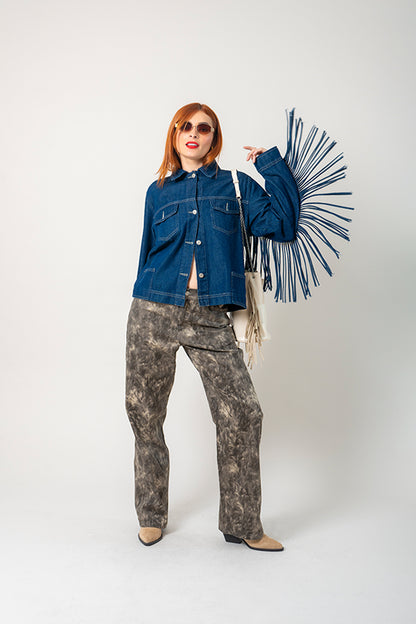 CHAQUETA FLECOS DENIM G-M 7959