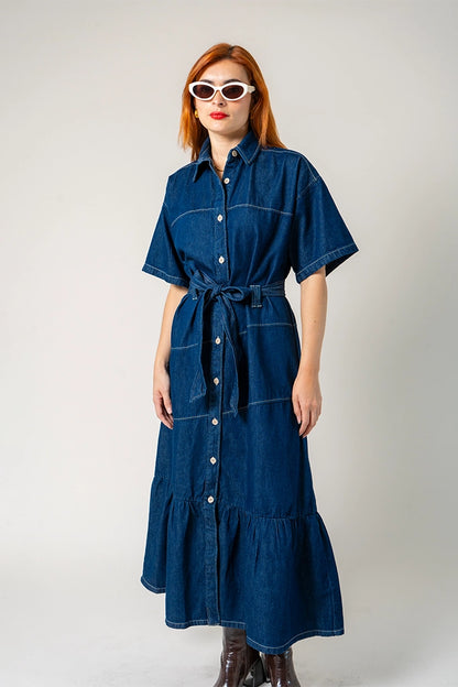 VESTIDO LARGO DENIM G-M 8309.