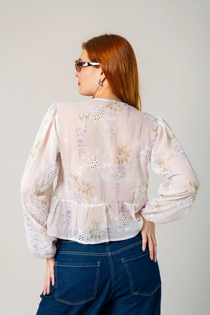 BLUSA FLUIDA BORDADA G-C 8215.