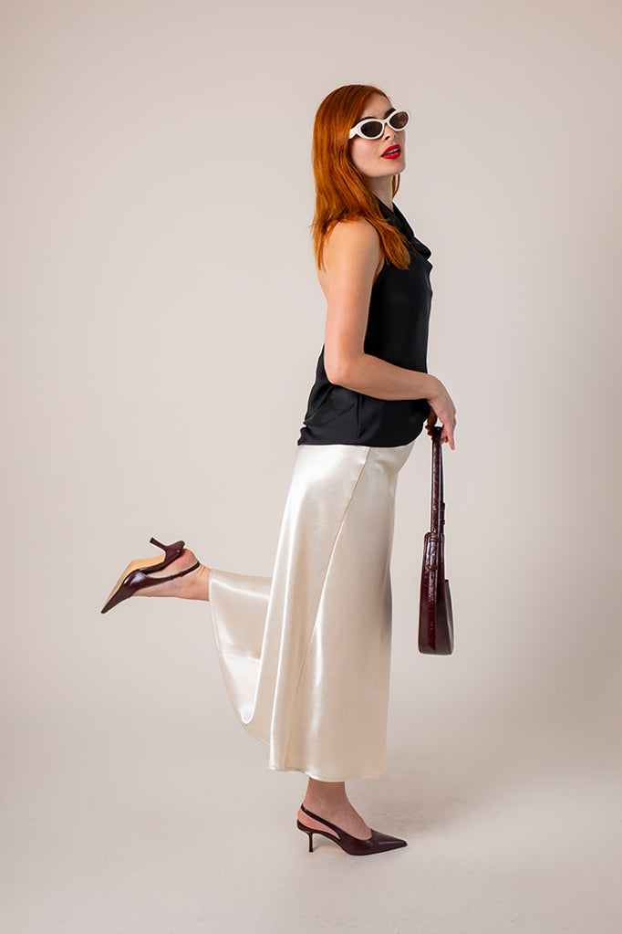 FALDA MIDI SATIN B-M 8557.