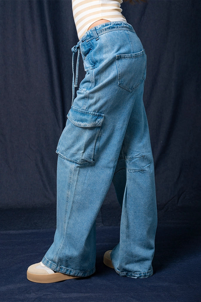 JEANS CARGO CINTURA AJUSTABLE 7270