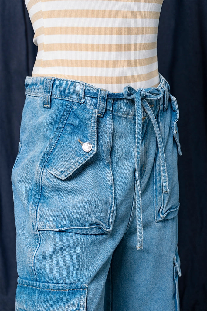 JEANS CARGO CINTURA AJUSTABLE 7270