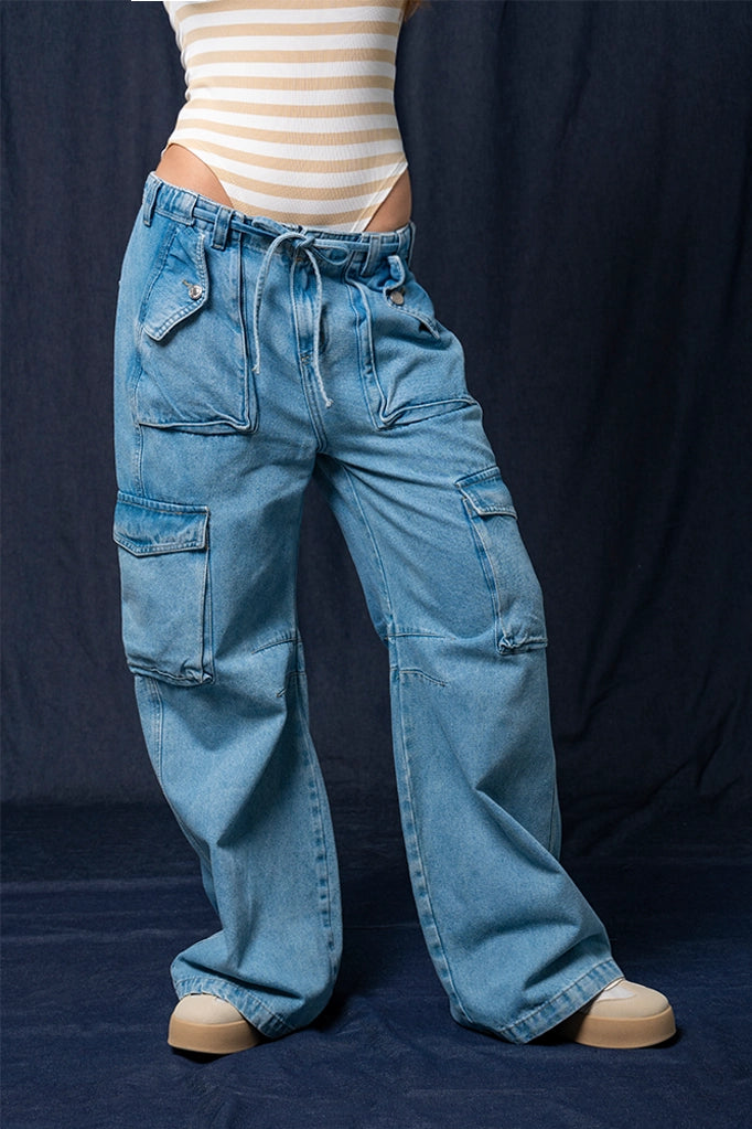 JEANS CARGO CINTURA AJUSTABLE 7270