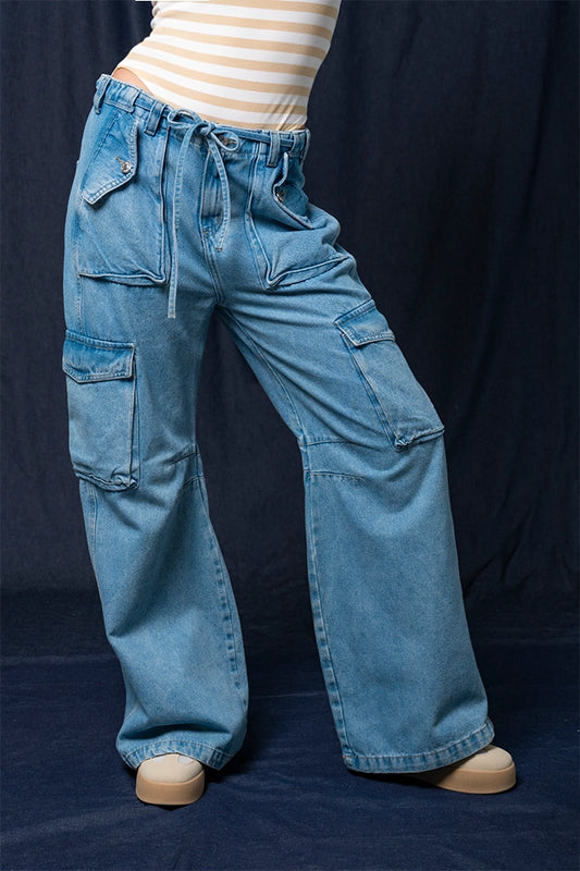 JEANS CARGO CINTURA AJUSTABLE 7270