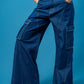 JEANS WIDE LEG CARGO R-F 7621.