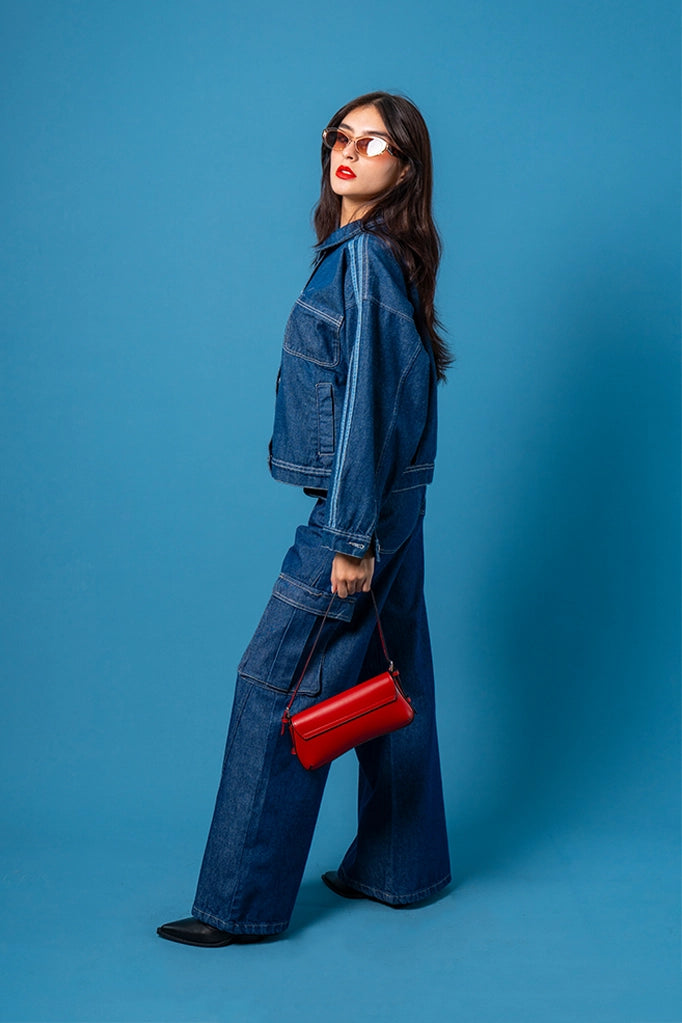 JEANS WIDE LEG CARGO R-F 7621.