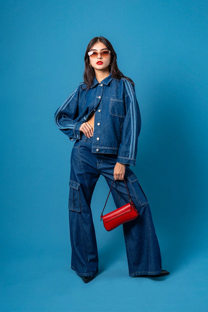 JEANS WIDE LEG CARGO R-F 7621.