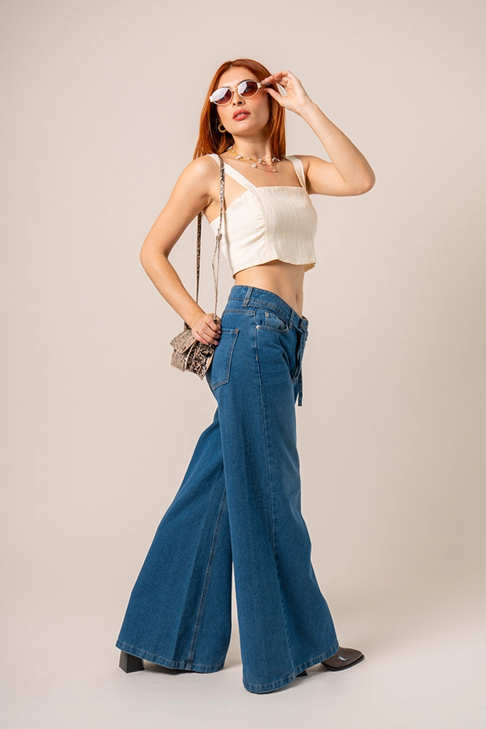 BH JEANS WIDE LEG CINTURON 7232