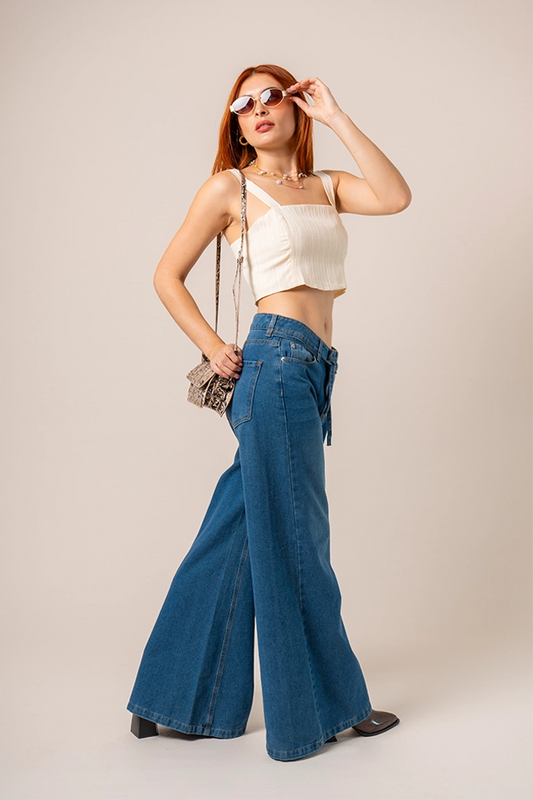 BH JEANS WIDE LEG CINTURON 7232