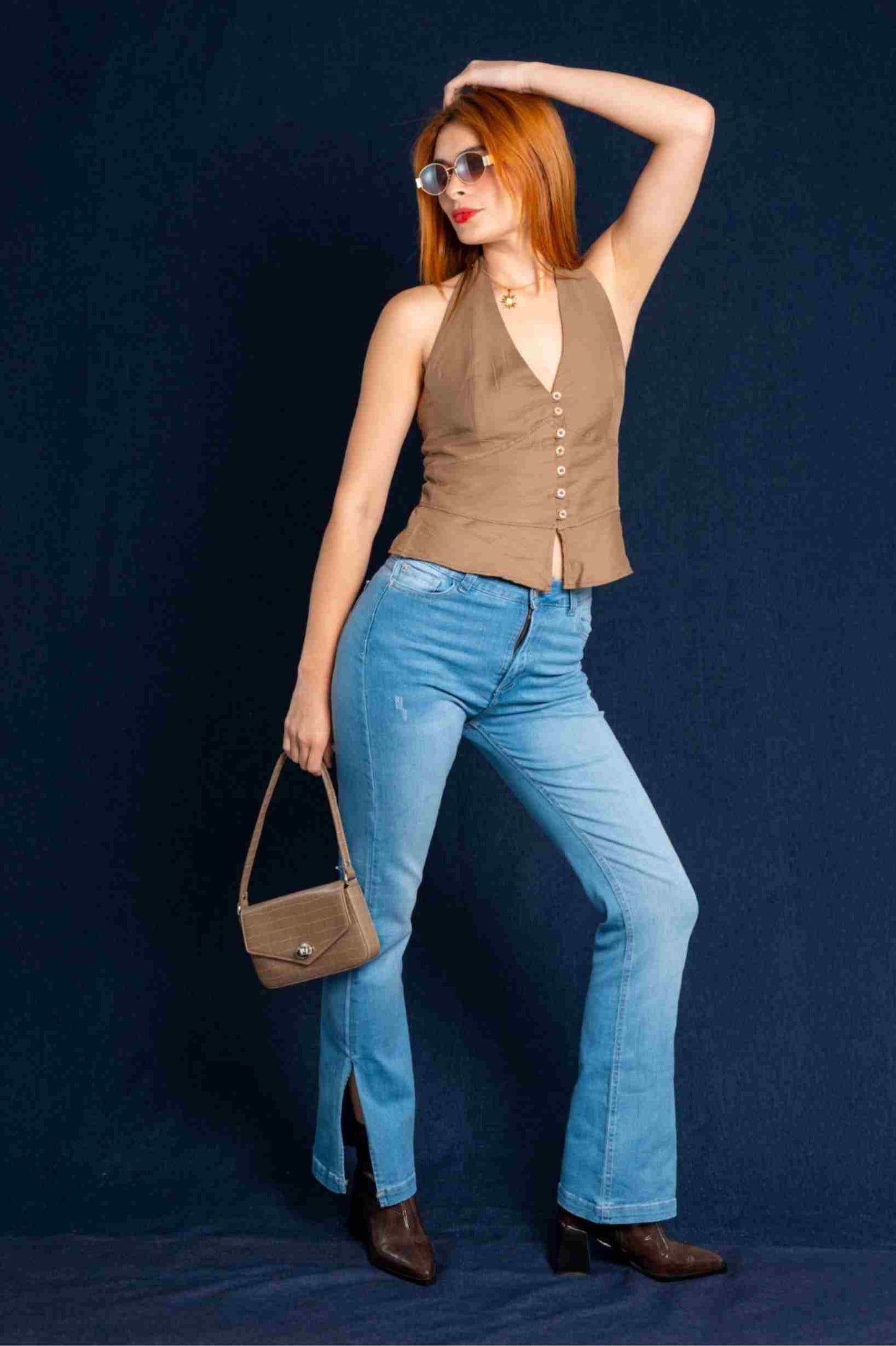 JEANS FLARE SLIT TESTI