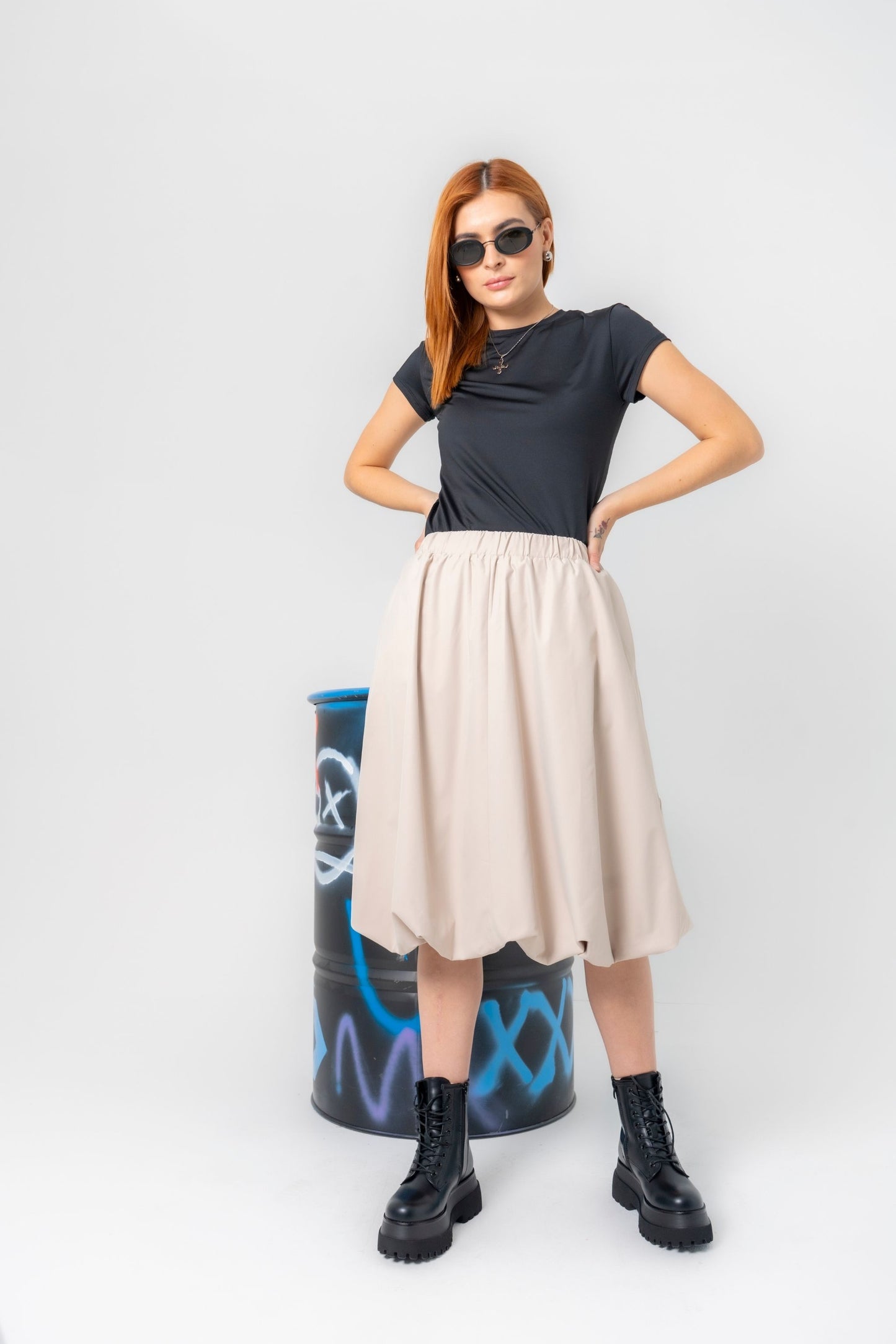 FALDA MIDI GLOBO 7952