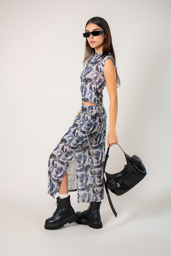 FALDA MIDI MESH R-M 9170