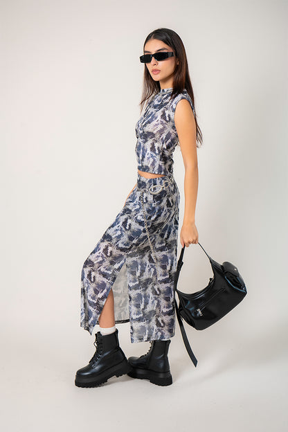 FALDA MIDI MESH R-M 9170