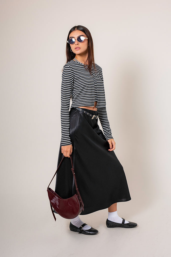 FALDA MIDI SATIN B-M 8557.