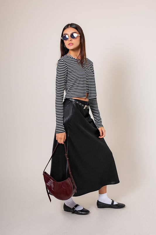 FALDA MIDI SATIN B-M 8557.