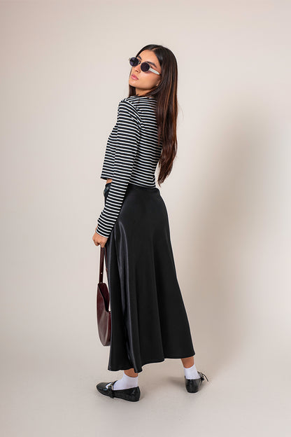 FALDA MIDI SATIN B-M 8557.