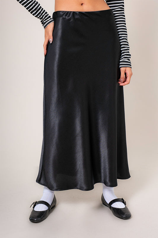 FALDA MIDI SATIN B-M 8557.