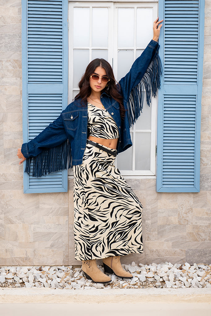 FALDA MIDI TEXTURA B-M 8695