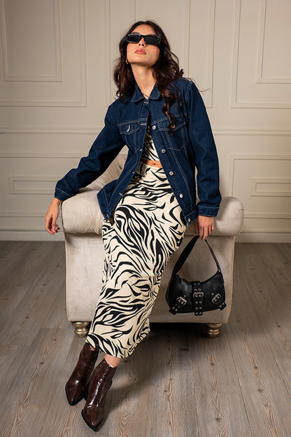 FALDA MIDI TEXTURA B-M 8695