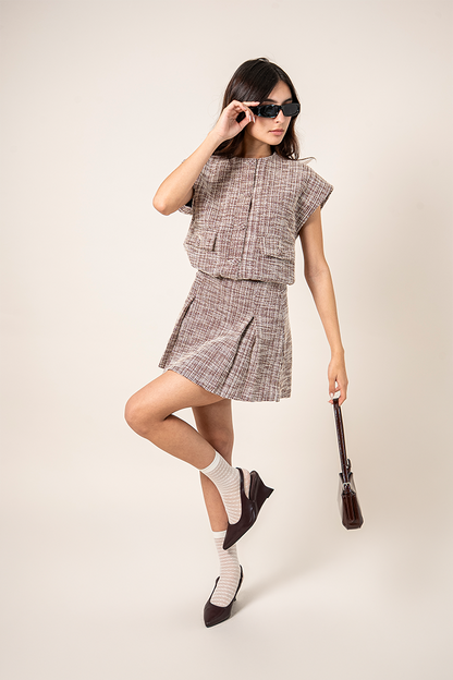FALDA TABLAS TWEED B-F 8181.