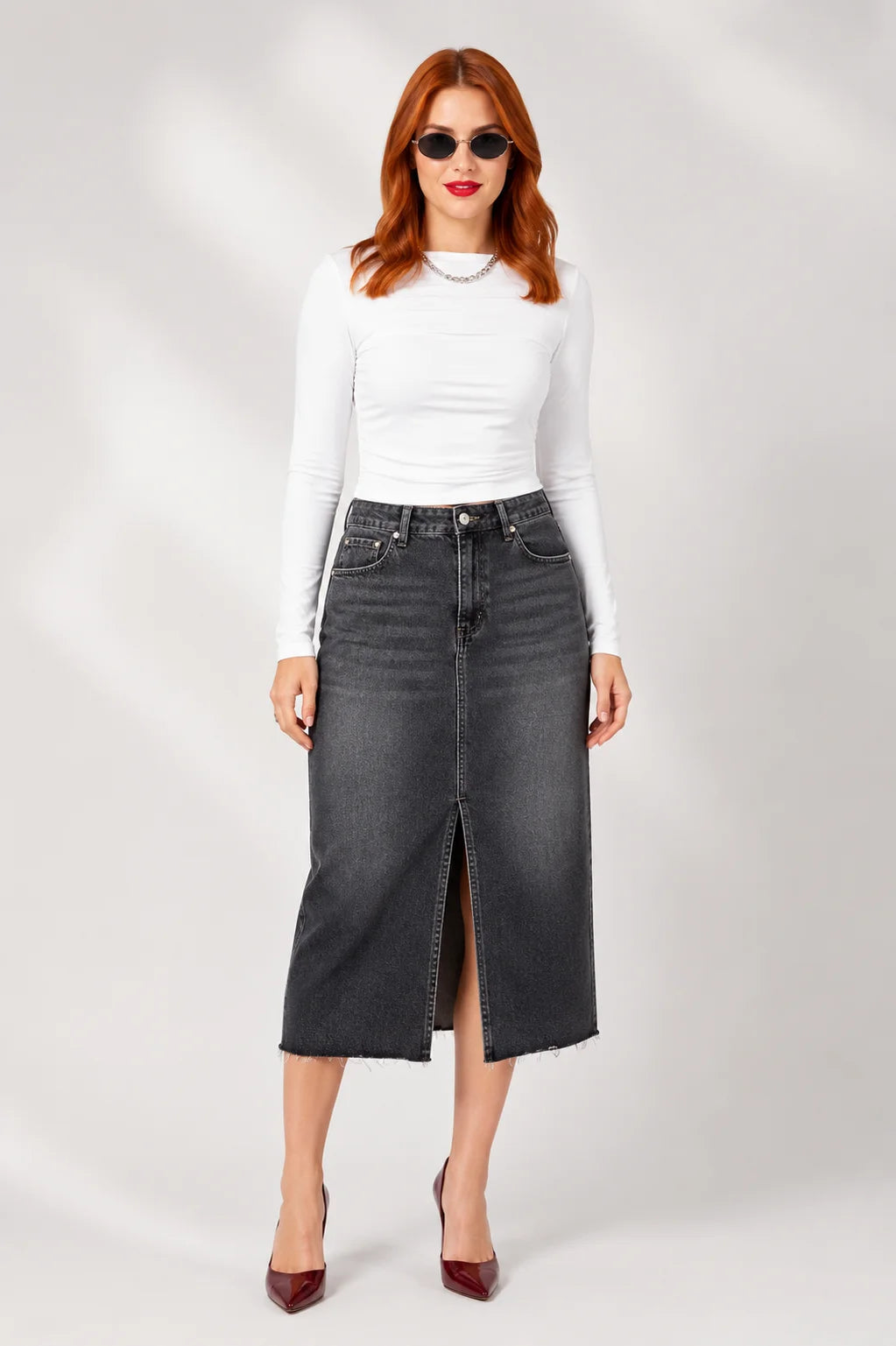 FALDA MIDI DENIM BARTON