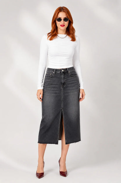 FALDA MIDI DENIM BARTON