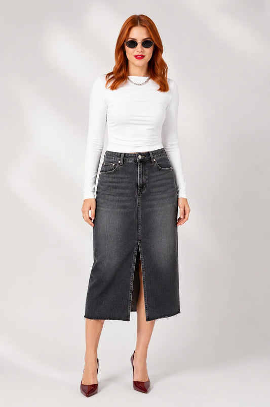 FALDA MIDI DENIM BARTON
