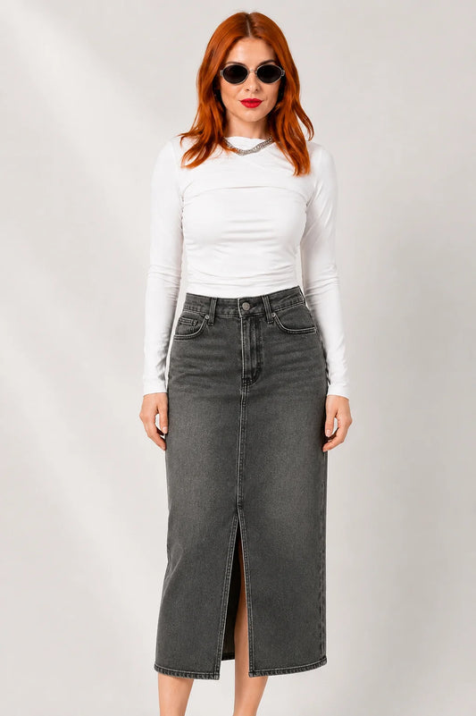 FALDA MIDI DENIM BARTON