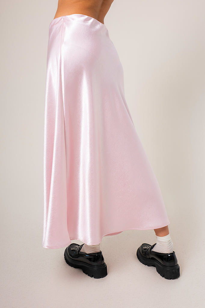 FALDA MIDI SATIN B-M 8557