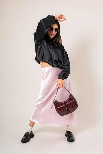 FALDA MIDI SATIN B-M 8557