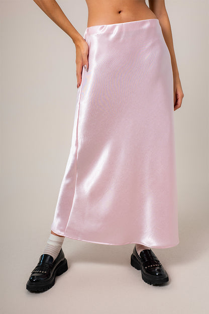 FALDA MIDI SATIN B-M 8557