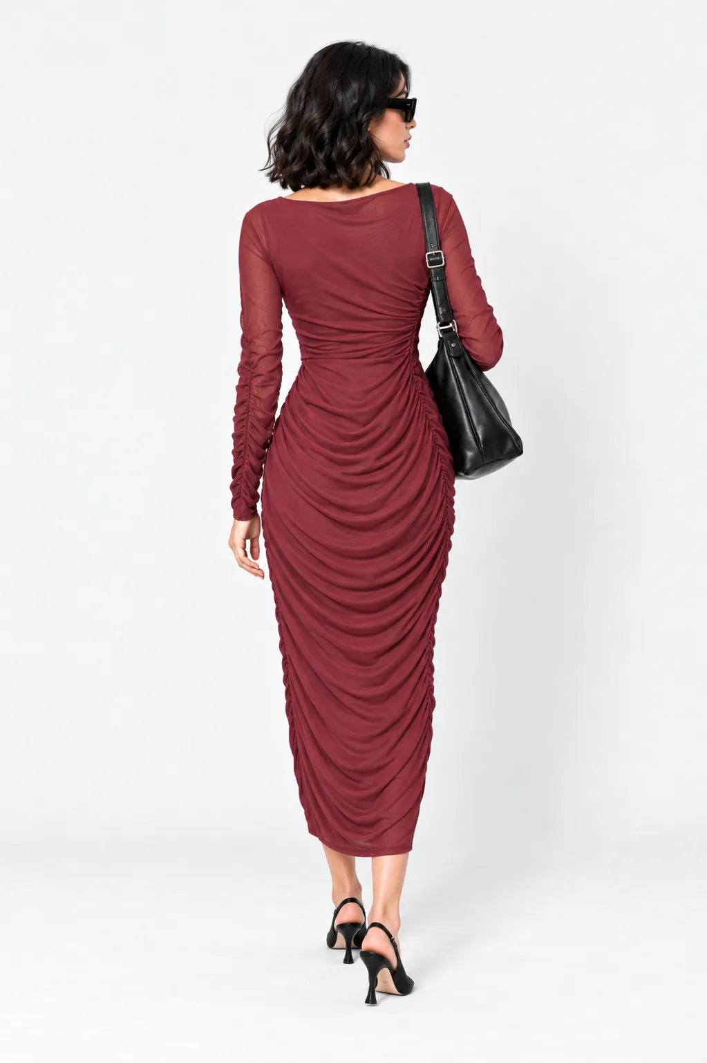 VESTIDO MANGA LARGA MESH B-M 8622