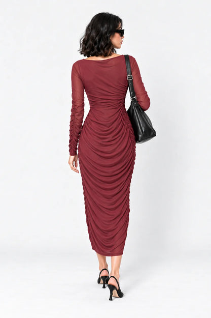 VESTIDO MANGA LARGA MESH B-M 8622