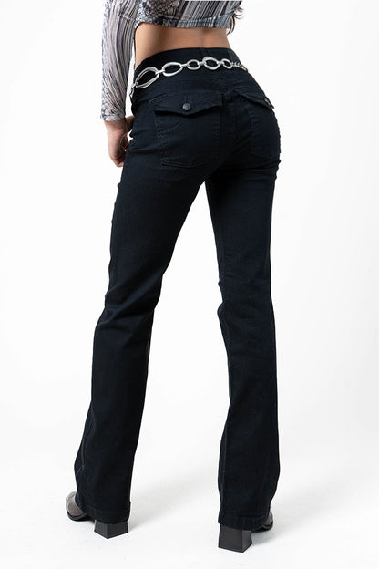 JEANS FLARE MIDE RISE G-M 8320.