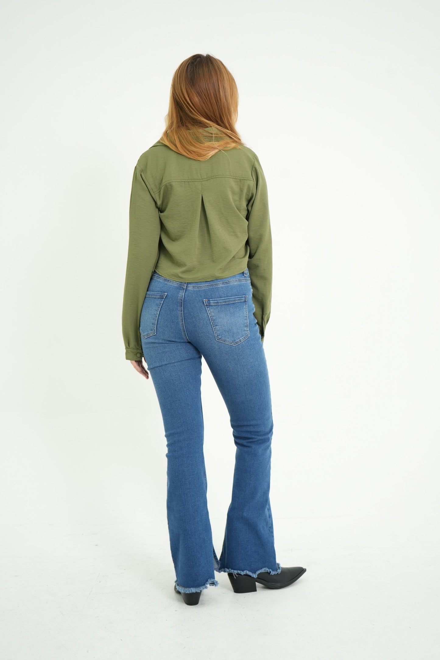 JEANS FLARE SLIT MACEDONIA THREE