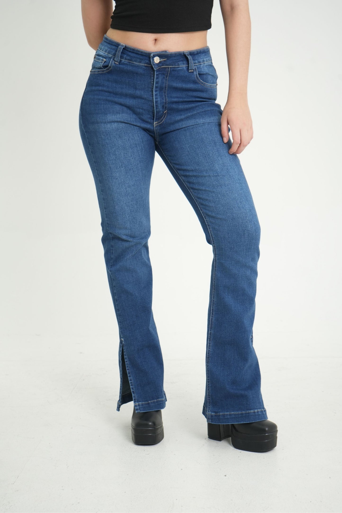 JEANS FLARE SLIT TESTI