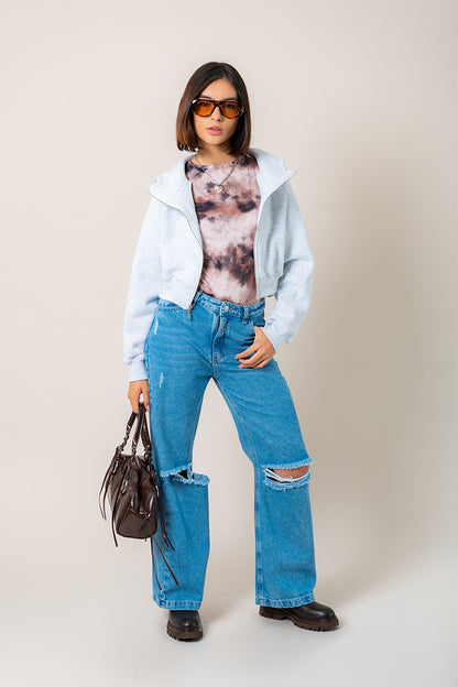JEANS STRAIGHT ROTOS R-M 9064
