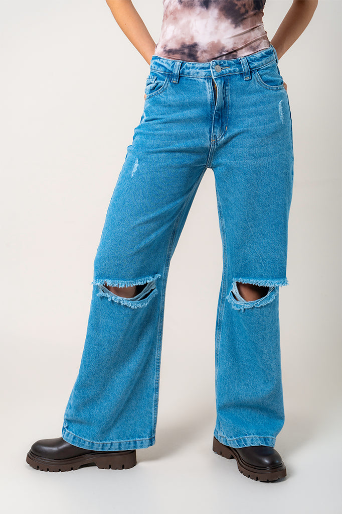 JEANS STRAIGHT ROTOS R-M 9064