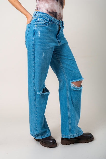 JEANS STRAIGHT ROTOS R-M 9064